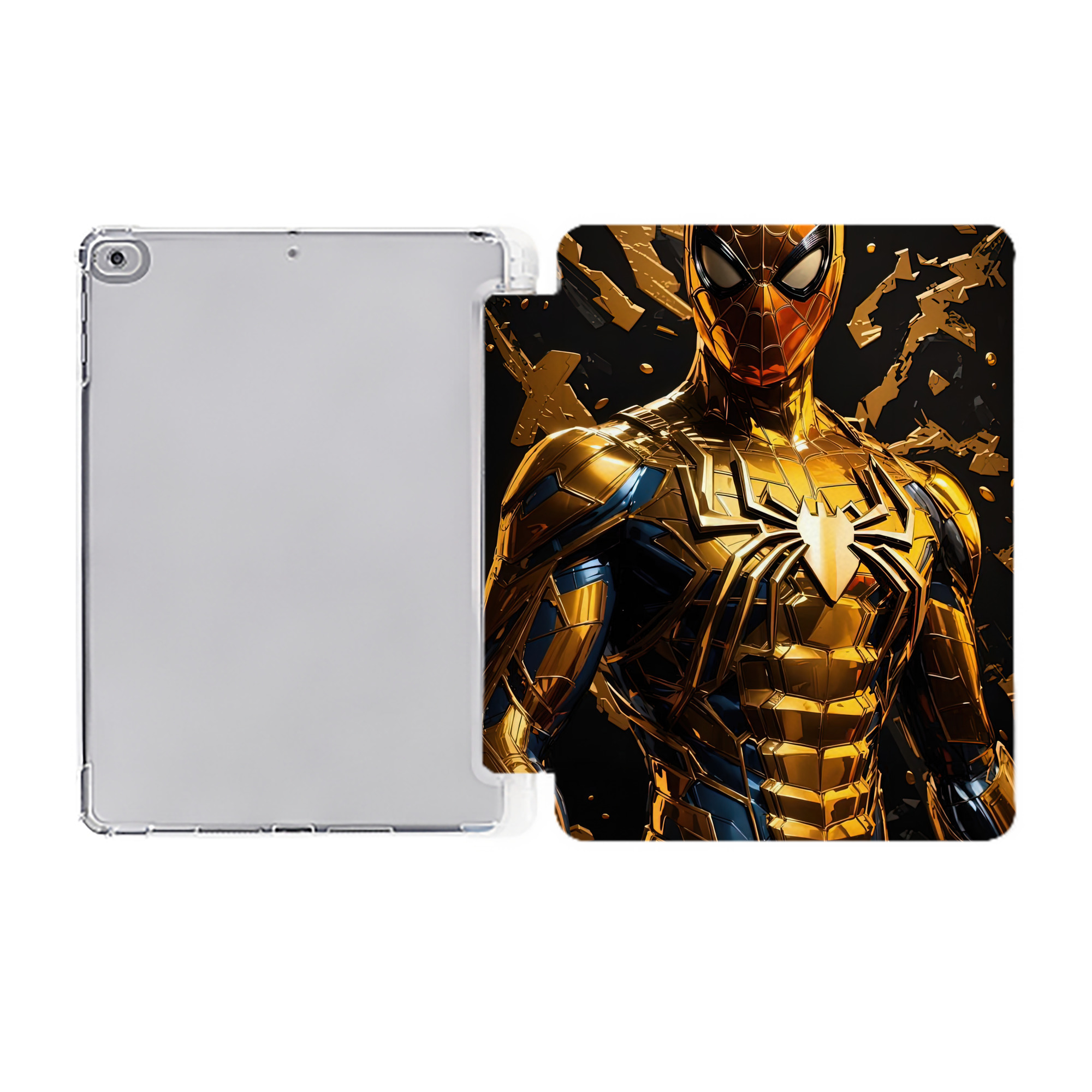 （画像用） Spider Man スパイダーマン IPad ケース ペン収納付き 三つ折りスタンド PUレザー×シリコン 対応機種9.5/10.5/10.9インチ